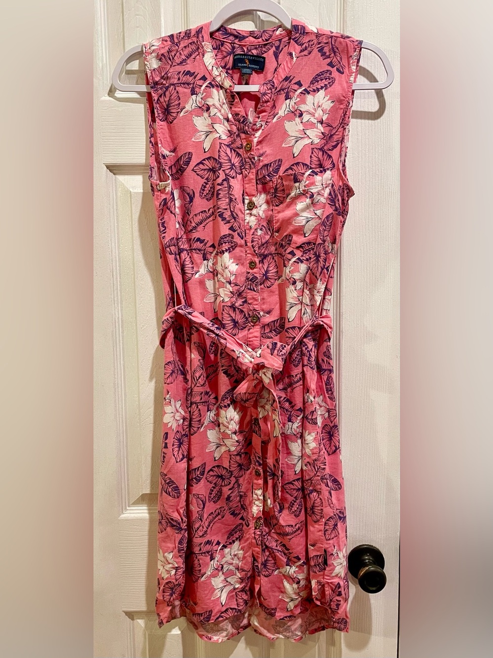 Margaritaville Island Reserve Sleeveless Button-Front Dress – Size Small